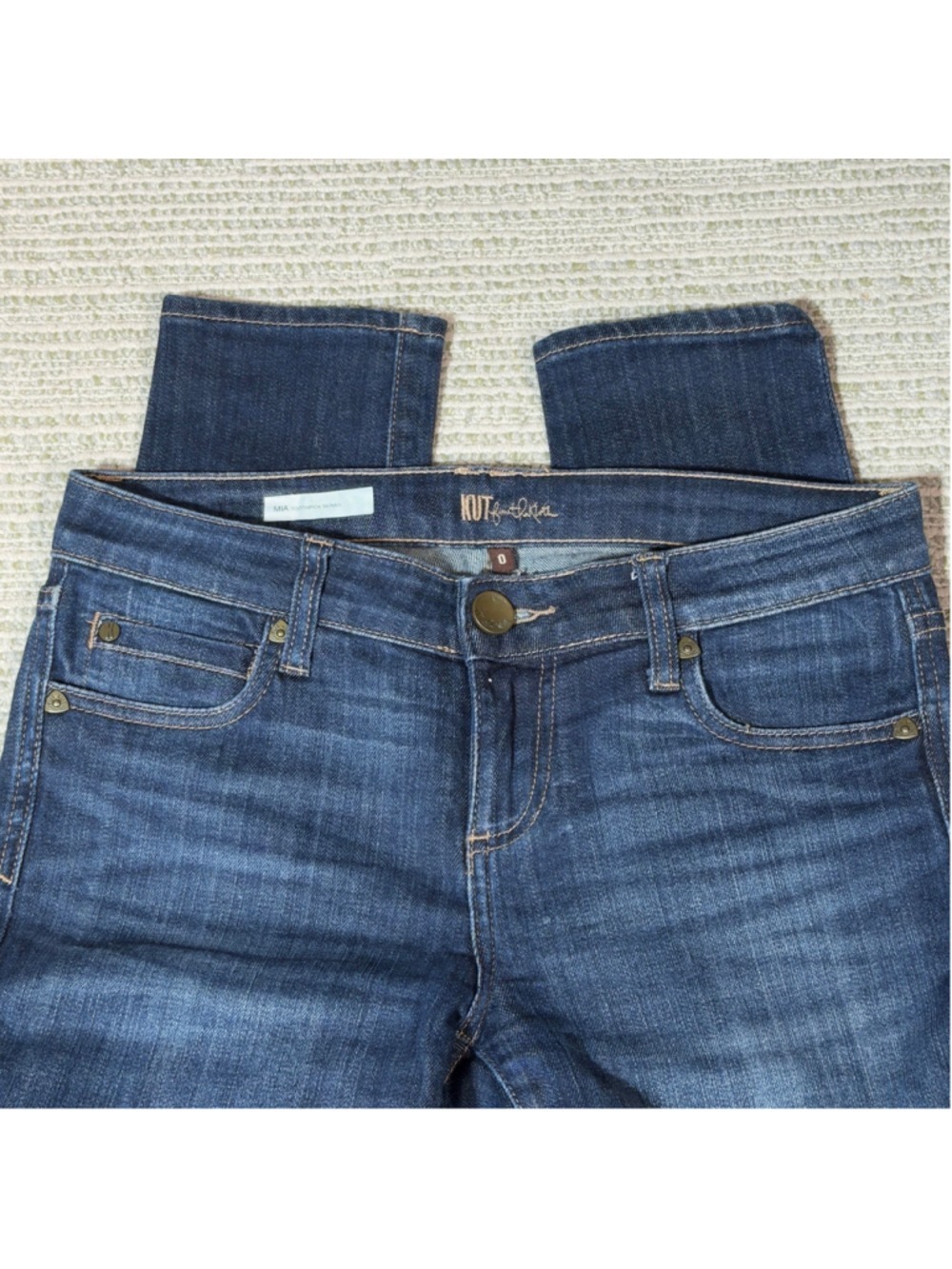 Womens sz 0 Mia Toothpick Skinny Jeans Kut from the Kloth medium/dark Blue Wash - Picture 2 of 9